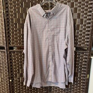 Van Heusen Red and White Plaid Casual Shirt